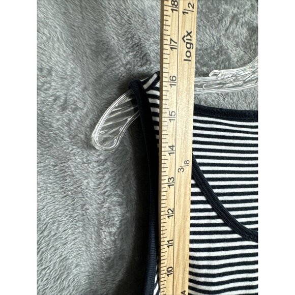 Ralph Lauren Shirt Polo JEANS Company Woman’s Crop Top Blue/White Stripped Large - Picture 6 of 11